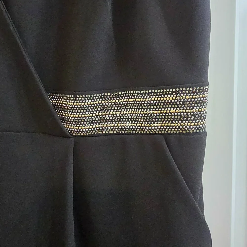 Calvin Klein Pants Jumpsuit - Black with Rhinestone Waist - Picture 6 of 12